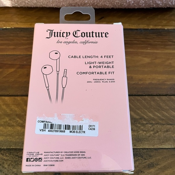Juicy Couture Pink Clay Precious Moments Roll Bag Free Earbuds Crossbody Bag